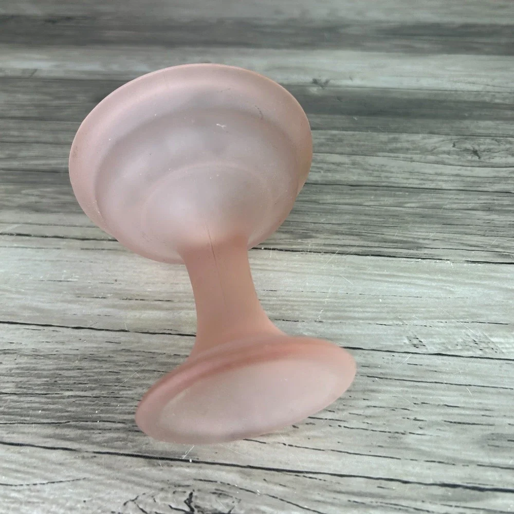 Fairy Lamp Pink Frosted Satin Glass Tea Candle Holder BASE ONLY